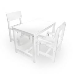 Детский растущий комплект стол и два стула  Я САМ "Лофт" (Белый, Белый) в Невьянске - nevyansk.mebel24.online | фото 2