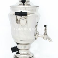 Электрический самовар из латуни никелированный на 1,5 литра форма "Тюльпан" с защитой от выкипания в Невьянске - nevyansk.mebel24.online | фото 3