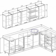 Кухонный гарнитур угловой Графика 2600х1600 (Стол. 26мм) в Невьянске - nevyansk.mebel24.online | фото 2