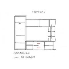 Гостиная ГАРМОНИЯ-3 (ЦРК.ГРМ.03) в Невьянске - nevyansk.mebel24.online | фото 2