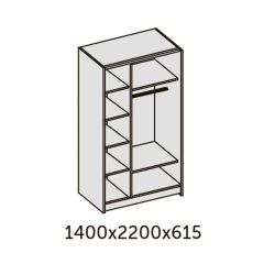 ИННЭС-5 Шкаф-купе 2-х дв. 1400 (1дв. Ф1 - бодега белая, 1дв. Ф2 - зеркало) в Невьянске - nevyansk.mebel24.online | фото 2