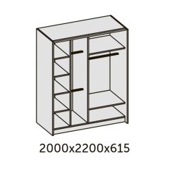 ИННЭС-5 Шкаф-купе 2-х дв. 2000 (2 дв. Ф3 - венге вст. экокожа корич) в Невьянске - nevyansk.mebel24.online | фото 2