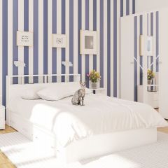 Камелия спальня № 7 Кровать 900 + Стол косметический + Зеркало + Комод, цвет белый, сп.м. 900х2000 мм., б/м, основание есть в Невьянске - nevyansk.mebel24.online | фото 5