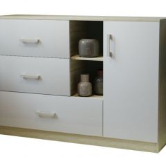 Комод К-3.1 (Дуб сонома/Белый жемчуг) в Невьянске - nevyansk.mebel24.online | фото