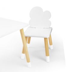 Комплект детской мебели стол и два стула Облачко (Белый/Белый/Береза) в Невьянске - nevyansk.mebel24.online | фото 1