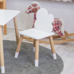 Комплект детской мебели стол и два стула Облачко (Белый/Белый/Береза) в Невьянске - nevyansk.mebel24.online | фото 3