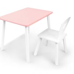 Комплект детской мебели стол и стул Корона (Розовый/Белый/Белый) в Невьянске - nevyansk.mebel24.online | фото 2