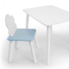 Комплект детской мебели стол и стул Облачко (Белый/Голубой/Белый) в Невьянске - nevyansk.mebel24.online | фото
