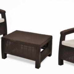 Комплект мебели Корфу Уикенд (Corfu Weekend) коричневый - серо-бежевый * в Невьянске - nevyansk.mebel24.online | фото