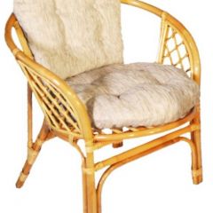 Кресло Багама, подушки светлые обычные шенил (Мёд) в Невьянске - nevyansk.mebel24.online | фото 1