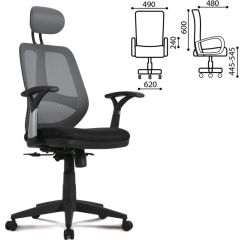 Кресло BRABIX "Saturn ER-400" (черное/серое) 530871 в Невьянске - nevyansk.mebel24.online | фото 2