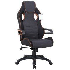 Кресло компьютерное BRABIX Techno Pro GM-003 (ткань черное/серое, вставки оранжевые) 531813 в Невьянске - nevyansk.mebel24.online | фото 1