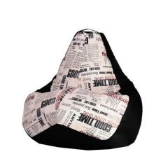 Кресло-мешок XL Газета-Black в Невьянске - nevyansk.mebel24.online | фото