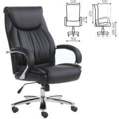 Кресло офисное BRABIX "Advance EX-575" (хром/экокожа/черное) 531825 в Невьянске - nevyansk.mebel24.online | фото