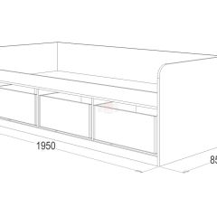 Кровать-8 одинарная с 3-мя ящиками (800*1900) ЛДСП в Невьянске - nevyansk.mebel24.online | фото 3