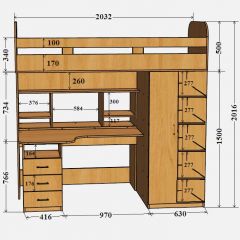 Кровать-чердак Аракс в Невьянске - nevyansk.mebel24.online | фото 4