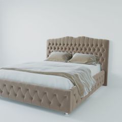 Кровать Нягань с ПМ 2000 (велюр серый) в Невьянске - nevyansk.mebel24.online | фото 2