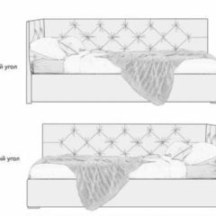 Кровать угловая Лэсли интерьерная +основание (120х200) в Невьянске - nevyansk.mebel24.online | фото 2