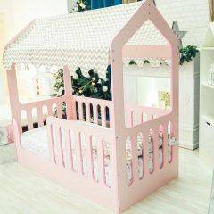 Кровать-домик без ящика 800*1600 (Розовый) в Невьянске - nevyansk.mebel24.online | фото