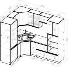 Кухонный гарнитур Адажио оптима 1800х2400 мм в Невьянске - nevyansk.mebel24.online | фото 2