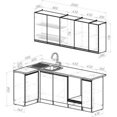 Кухонный гарнитур Амели прайм 400 1100х2000 мм в Невьянске - nevyansk.mebel24.online | фото 2