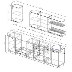 Кухонный гарнитур Вегас 2800 (Стол. 26мм) в Невьянске - nevyansk.mebel24.online | фото 2