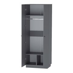 Квадро ШК-1 Шкаф 2дв. (ЛДСП графит) в Невьянске - nevyansk.mebel24.online | фото 2