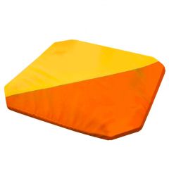 Мат гимнастический 1,3x1,3x0,05м складной скошенные углы цв.оранжевый-желтый в Невьянске - nevyansk.mebel24.online | фото 1