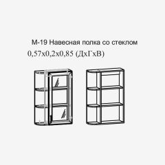 Париж №19 Навесная полка с зеркалом (ясень шимо свет/серый софт премиум) в Невьянске - nevyansk.mebel24.online | фото 2
