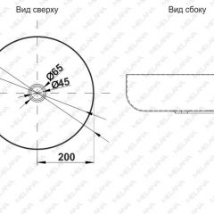 Раковина 400B Lake MELANA Profline ГРАФИТ накладная круглая 400B в Невьянске - nevyansk.mebel24.online | фото 2