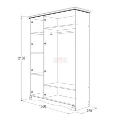 Шкаф 3-х дверный Ольга-1Н для одежды и белья в Невьянске - nevyansk.mebel24.online | фото 2