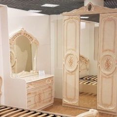 Шкаф 3-х дверный с зеркалами (01.143) Роза (беж) в Невьянске - nevyansk.mebel24.online | фото 3