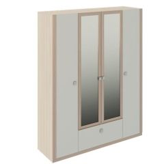 Шкаф 4 двери Глэдис М24 (ЯШС/Белый) в Невьянске - nevyansk.mebel24.online | фото