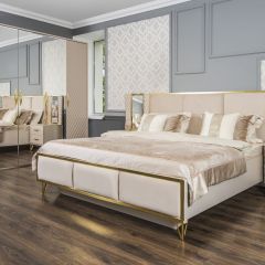 Шкаф 5-ти ств с зеркалами Lara (бежевый глянец) в Невьянске - nevyansk.mebel24.online | фото 4