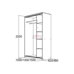 МИРАЖ 10.1 (620) Шкаф для платья и белья в Невьянске - nevyansk.mebel24.online | фото 5