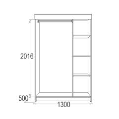 МИРАЖ 11 (1300) Шкаф для платья и белья в Невьянске - nevyansk.mebel24.online | фото 2