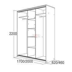 МИРАЖ 17.1 (620) 1 зеркало Шкаф для платья и белья в Невьянске - nevyansk.mebel24.online | фото 5