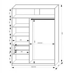 Шкаф-купе 1500 серии NEW CLASSIC K3+K3+B2+PL1 (2 ящика+1 штанга) профиль «Капучино» в Невьянске - nevyansk.mebel24.online | фото 3