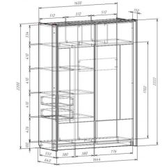 Шкаф-купе 1600 с плитой 22 мм ЛИБЕРТИ в Невьянске - nevyansk.mebel24.online | фото 4