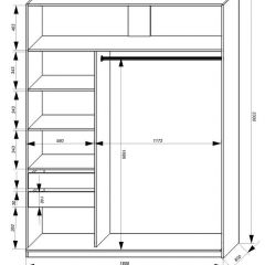 Шкаф-купе 1800 серии SOFT D1+D3+B2+PL1 (2 ящика+1штанга) профиль «Графит» в Невьянске - nevyansk.mebel24.online | фото 3