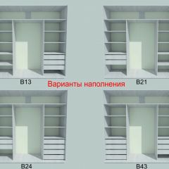 Шкаф-купе 1950 серии SILVER S3+S1+S3Z B22+PL2 (по 2 ящика лев/прав+1штанга+1 полка) профиль «Серебро» в Невьянске - nevyansk.mebel24.online | фото 5