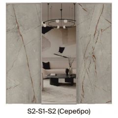 Шкаф-купе 1950 серии SILVER S5+S5+S5 B22+PL4 (по 2 ящика лев/прав+F обр.штанга) профиль «Серебро» в Невьянске - nevyansk.mebel24.online | фото 7