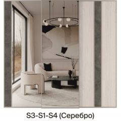 Шкаф-купе 1950 серии SILVER S5+S5+S5 B22+PL4 (по 2 ящика лев/прав+F обр.штанга) профиль «Серебро» в Невьянске - nevyansk.mebel24.online | фото 9