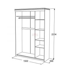 Шкаф-купе 3-х дверный Ольга-13 (1500) в Невьянске - nevyansk.mebel24.online | фото 2