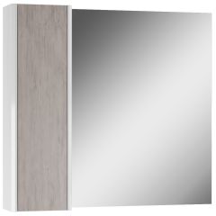 Шкаф-зеркало Uno 80 Дуб серый левый/правый Домино (DU1504HZ) в Невьянске - nevyansk.mebel24.online | фото 6