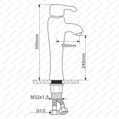 Смеситель д/ум MLN-F-001CBK-M керамический (Черный) в Невьянске - nevyansk.mebel24.online | фото 2