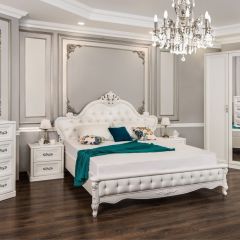 Спальня Мишель 4-х ств 1600 (белый матовый/экокожа) в Невьянске - nevyansk.mebel24.online | фото