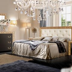 Спальный гарнитур Тиффани Premium черная/золото в Невьянске - nevyansk.mebel24.online | фото 3