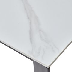 Стол CORNER 120 MATT WHITE MARBLE SOLID CERAMIC / BLACK, ®DISAUR в Невьянске - nevyansk.mebel24.online | фото 8