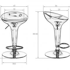 Стул барный DOBRIN BOMBA LM-1004 (серебряный металлик) в Невьянске - nevyansk.mebel24.online | фото